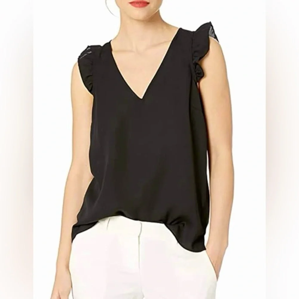 J.Crew Sheer Ruffle Sleeve Blouse Size: 0